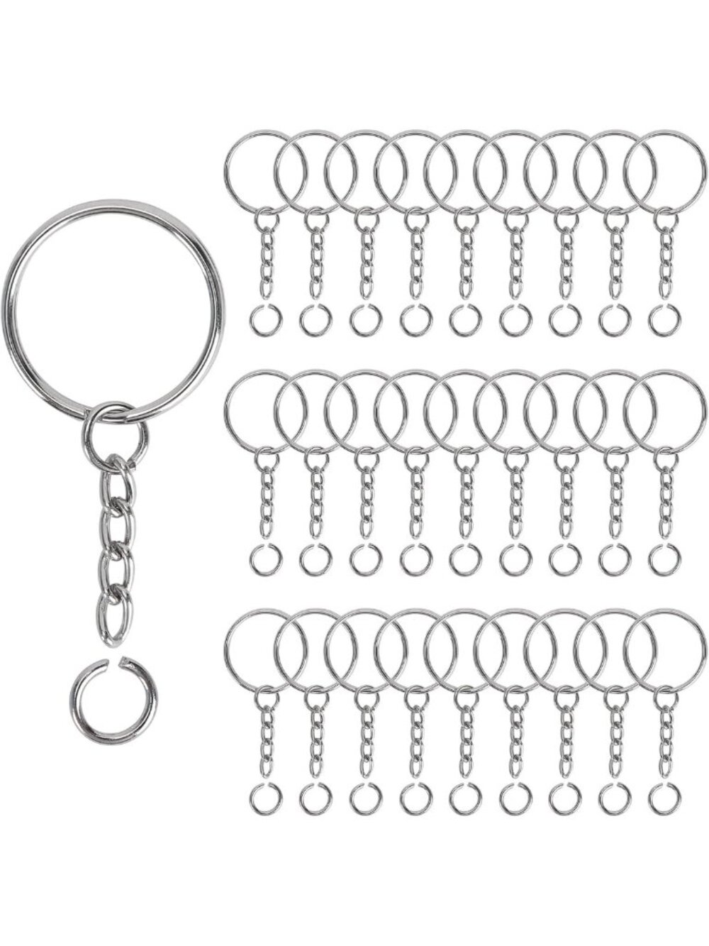 120PCS Keychain Making Kit - 60 Key Chain Rings & Jump Rings for DIY Crafts